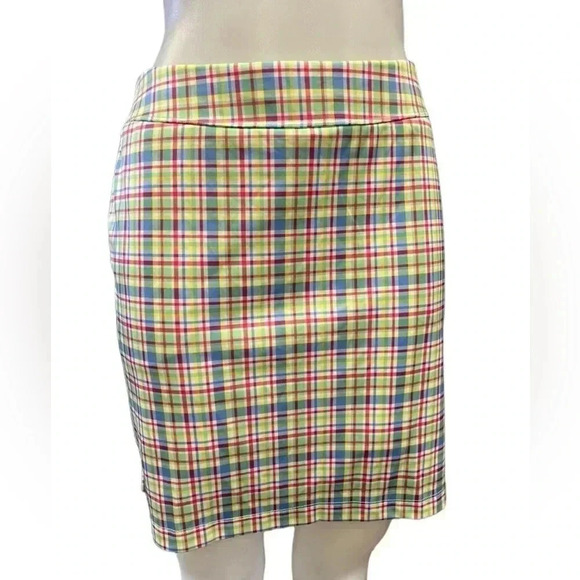 Greg Norman Yellow Plaid Golf Athletic Skort Size  Large - Picture 1 of 8